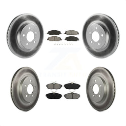 Front Rear Coated Disc Brake Rotors And Semi-Metallic Pads Kit For Ford Mustang KGS-100632