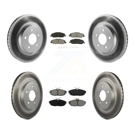 Front Rear Coated Disc Brake Rotors And Semi-Metallic Pads Kit For Ford Mustang KGS-100632 by Transit Auto