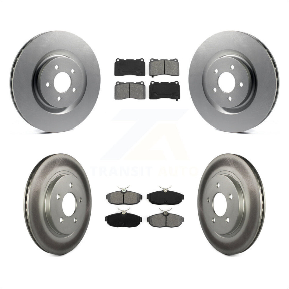 Front Rear Coated Disc Brake Rotors And Semi-Metallic Pads Kit For Ford Mustang KGS-100636 by Transit Auto