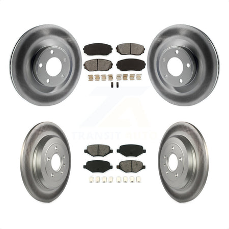 Front Rear Coated Disc Brake Rotors And Semi-Metallic Pads Kit For Ford Edge Lincoln MKX KGS-100643 by Transit Auto