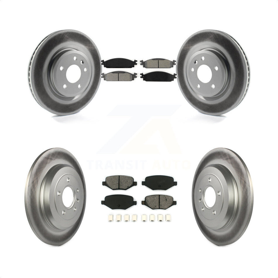 Front Rear Coated Disc Brake Rotors And Semi-Metallic Pads Kit For 2009-2010 Lincoln MKS KGS-100649 by Transit Auto