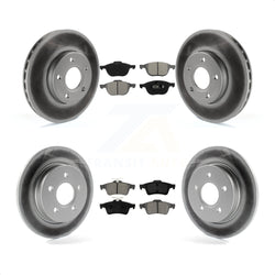 Front Rear Coated Disc Brake Rotors And Semi-Metallic Pads Kit For Ford Focus KGS-100656