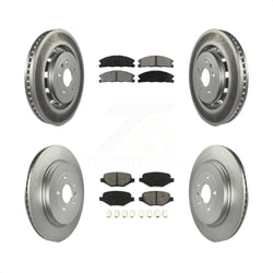 Front Rear Coated Disc Brake Rotors And Semi-Metallic Pads Kit For Ford Explorer Police Interceptor Utility Lincoln MKS Flex Taurus MKT KGS-100659