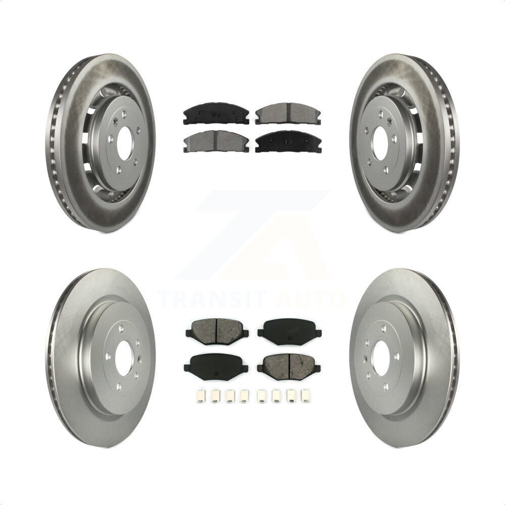 Front Rear Coated Disc Brake Rotors And Semi-Metallic Pads Kit For Ford Explorer Police Interceptor Utility Lincoln MKS Flex Taurus MKT KGS-100659 by Transit Auto