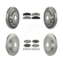 Front Rear Coated Disc Brake Rotors And Semi-Metallic Pads Kit For Ford Explorer Taurus Flex Police Interceptor Sedan Lincoln MKS Special Service KGS-100660