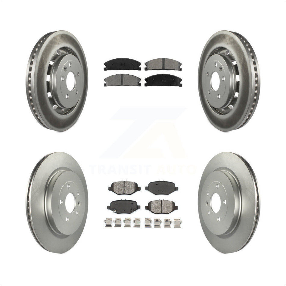 Front Rear Coated Disc Brake Rotors And Semi-Metallic Pads Kit For Ford Explorer Taurus Flex Police Interceptor Sedan Lincoln MKS Special Service KGS-100660 by Transit Auto