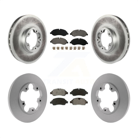 Front Rear Coated Disc Brake Rotors And Semi-Metallic Pads Kit For Ford Transit-250 Transit-350 Transit-150 With 5 Lug Wheels Without 4600 Lb Axle KGS-100666 by Transit Auto