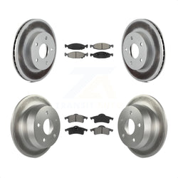 Front Rear Coated Disc Brake Rotors And Semi-Metallic Pads Kit For 1999-2002 Jeep Grand Cherokee With Teves & ATE Caliper KGS-100671