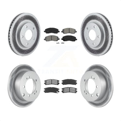 Front Rear Coated Disc Brake Rotors And Semi-Metallic Pads Kit For Chrysler Sebring Mitsubishi Dodge Stratus Eclipse Galant KGS-100675