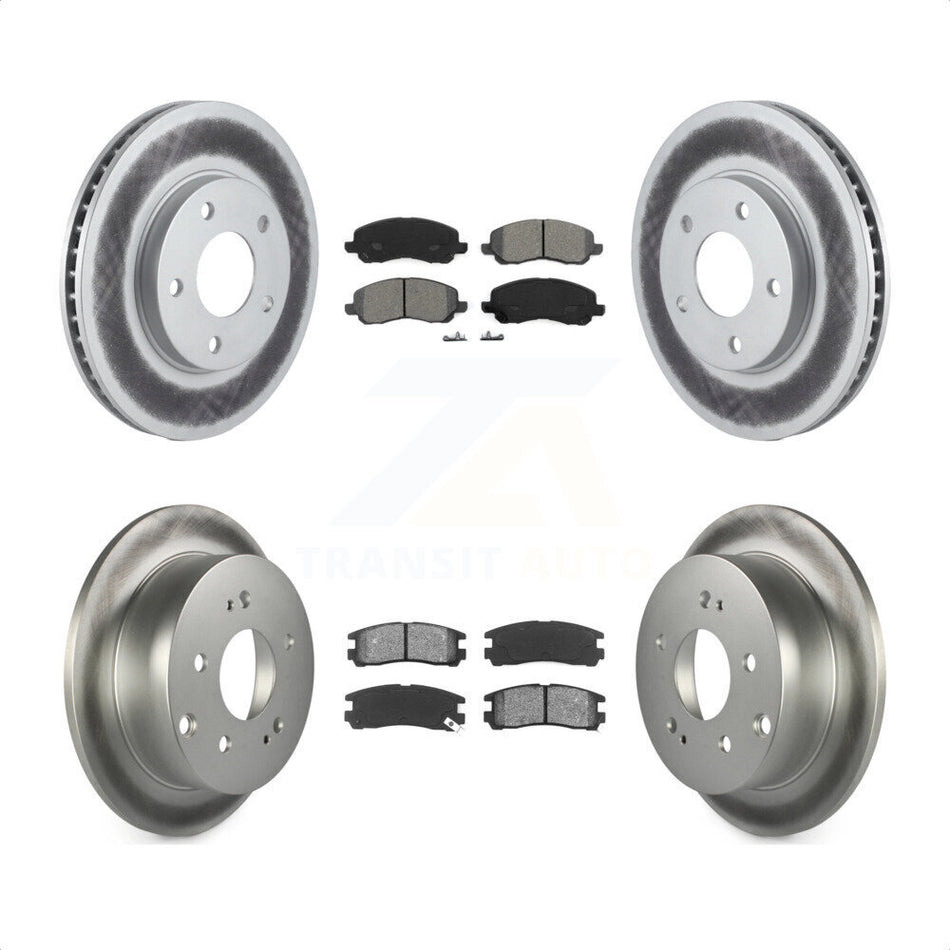 Front Rear Coated Disc Brake Rotors And Semi-Metallic Pads Kit For Mitsubishi Galant KGS-100676 by Transit Auto