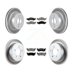 Front Rear Coated Disc Brake Rotors And Semi-Metallic Pads Kit For Jeep Wrangler TJ rear brakes KGS-100677