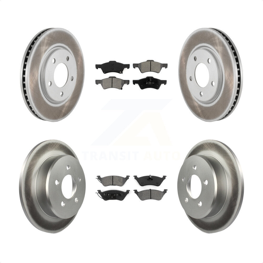 Front Rear Coated Disc Brake Rotors And Semi-Metallic Pads Kit For Dodge Grand Caravan Chrysler Town & Country Voyager KGS-100683 by Transit Auto