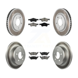 Front Rear Coated Disc Brake Rotors And Semi-Metallic Pads Kit For Dodge Grand Caravan Chrysler Town & Country Voyager KGS-100683