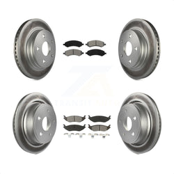 Front Rear Coated Disc Brake Rotors And Semi-Metallic Pads Kit For Ram 1500 Dodge Classic Durango Chrysler Aspen KGS-100684