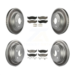 Front Rear Coated Disc Brake Rotors And Semi-Metallic Pads Kit For Dodge Durango Ram 1500 KGS-100686