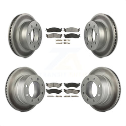 Front Rear Coated Disc Brake Rotors And Semi-Metallic Pads Kit For Dodge Ram 2500 1500 3500 KGS-100687
