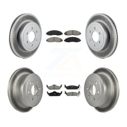 Front Rear Coated Disc Brake Rotors And Semi-Metallic Pads Kit For 2003-2004 Dodge Dakota KGS-100688