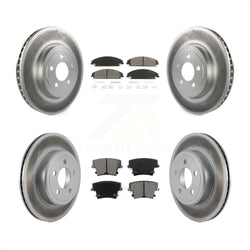Front Rear Coated Disc Brake Rotors And Semi-Metallic Pads Kit For Dodge Charger Chrysler 300 Challenger Magnum KGS-100693