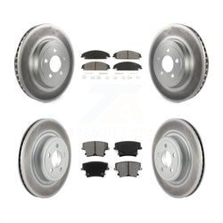 Front Rear Coated Disc Brake Rotors And Semi-Metallic Pads Kit For Dodge Charger With Police Package KGS-100694