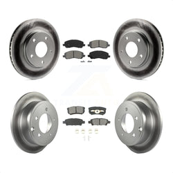 Front Rear Coated Disc Brake Rotors And Semi-Metallic Pads Kit For Mitsubishi Lancer KGS-100700