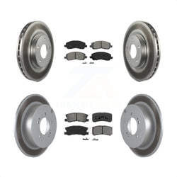 Front Rear Coated Disc Brake Rotors And Semi-Metallic Pads Kit For Mitsubishi Outlander KGS-100705