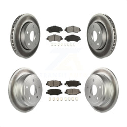 Front Rear Coated Disc Brake Rotors And Semi-Metallic Pads Kit For Jeep Wrangler JK KGS-100707