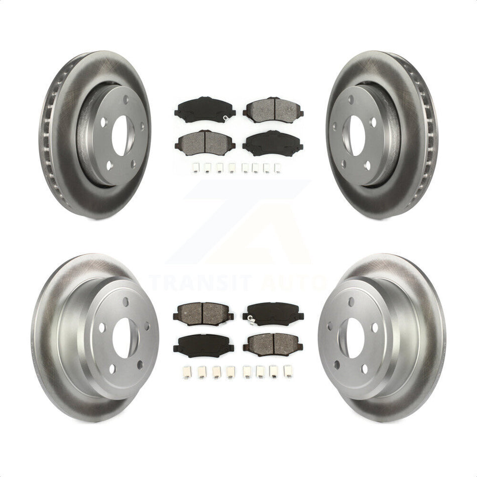 Front Rear Coated Disc Brake Rotors And Semi-Metallic Pads Kit For Jeep Wrangler JK KGS-100707 by Transit Auto