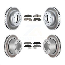 Front Rear Coated Disc Brake Rotors And Semi-Metallic Pads Kit For Ram 2500 3500 1500 Dodge KGS-100715