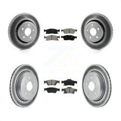 Front Rear Coated Disc Brake Rotors And Semi-Metallic Pads Kit For Dodge Durango Jeep Grand Cherokee WK KGS-100718