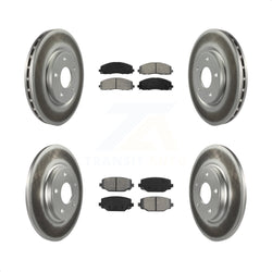 Front Rear Coated Disc Brake Rotors And Semi-Metallic Pads Kit For Dodge Grand Caravan Journey Chrysler Town & Country Ram C/V Volkswagen Routan KGS-100720