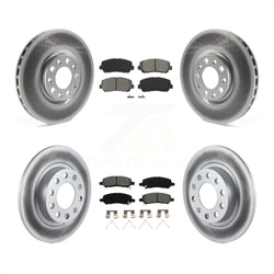Front Rear Coated Disc Brake Rotors And Semi-Metallic Pads Kit For 2013-2016 Dodge Dart KGS-100721