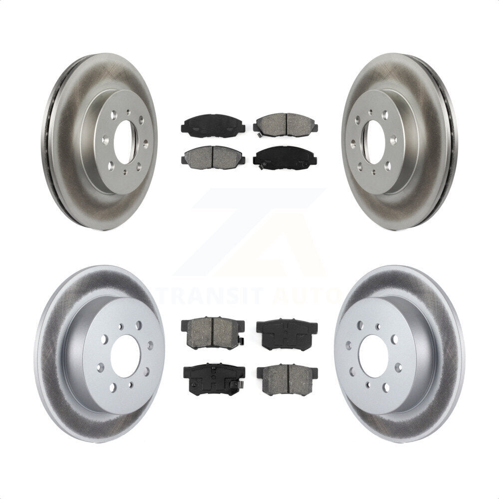 Front Rear Coated Disc Brake Rotors And Semi-Metallic Pads Kit For Honda Civic Acura EL KGS-100724 by Transit Auto