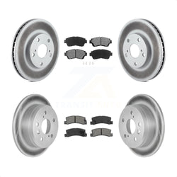 Front Rear Coated Disc Brake Rotors And Semi-Metallic Pads Kit For Toyota Camry KGS-100725