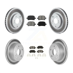 Front Rear Coated Disc Brake Rotors And Semi-Metallic Pads Kit For Toyota Camry Solara KGS-100727