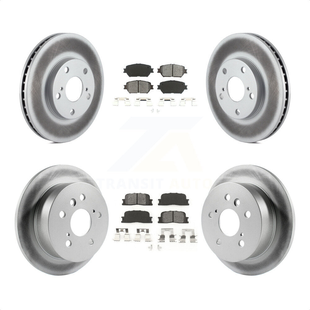 Front Rear Coated Disc Brake Rotors And Semi-Metallic Pads Kit For 2005-2006 Toyota Camry Base LE Vehicles Manufactured In Japan KGS-100730 by Transit Auto