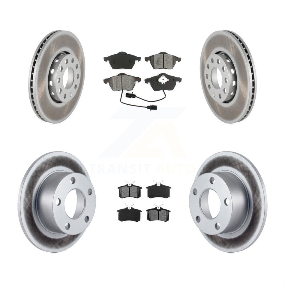 Front Rear Coated Disc Brake Rotors And Semi-Metallic Pads Kit For Volkswagen Passat KGS-100739 by Transit Auto