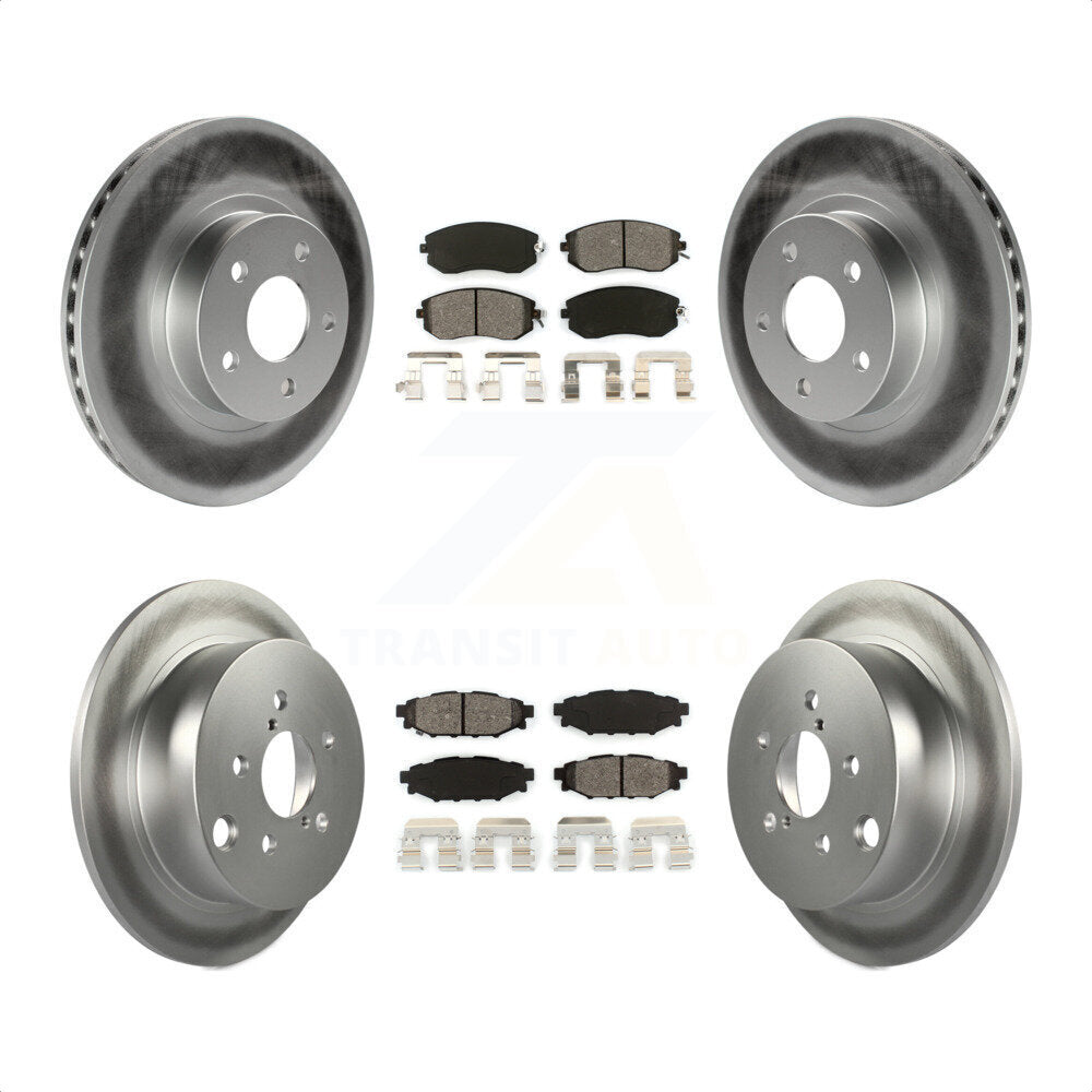 Front Rear Coated Disc Brake Rotors And Semi-Metallic Pads Kit For Subaru Impreza KGS-100746 by Transit Auto