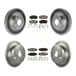 Front Rear Coated Disc Brake Rotors And Semi-Metallic Pads Kit For Subaru Impreza KGS-100746