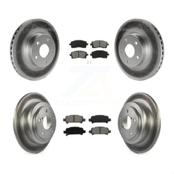Front Rear Coated Disc Brake Rotors And Semi-Metallic Pads Kit For Subaru Forester Impreza KGS-100749