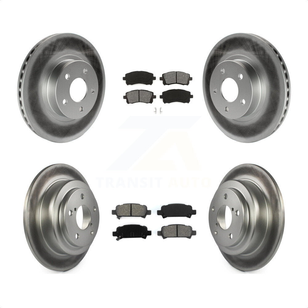 Front Rear Coated Disc Brake Rotors And Semi-Metallic Pads Kit For Subaru Forester Impreza KGS-100749 by Transit Auto