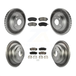 Front Rear Coated Disc Brake Rotors And Semi-Metallic Pads Kit For Subaru Impreza Saab 9-2X KGS-100751