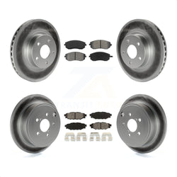 Front Rear Coated Disc Brake Rotors And Semi-Metallic Pads Kit For Subaru Impreza KGS-100755
