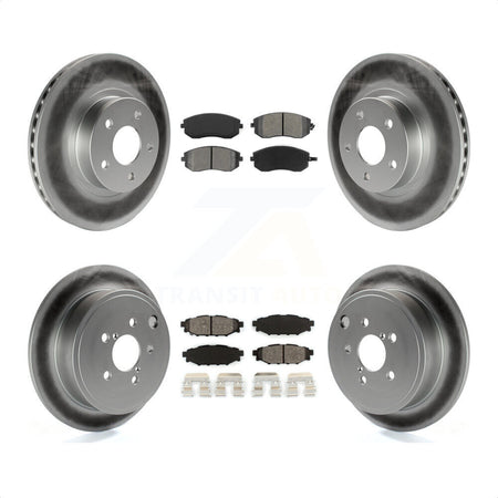 Front Rear Coated Disc Brake Rotors And Semi-Metallic Pads Kit For Subaru Impreza KGS-100755 by Transit Auto