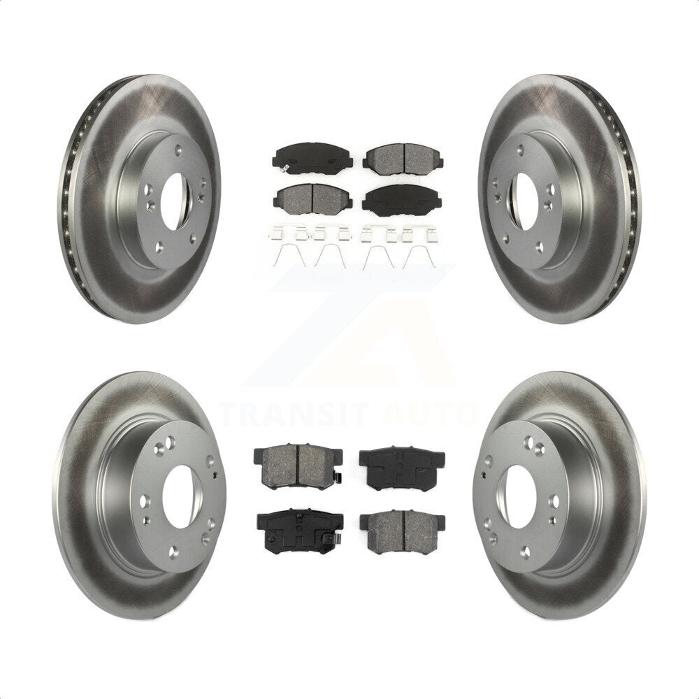 Front Rear Coated Disc Brake Rotors And Semi-Metallic Pads Kit For 2003-2007 Honda Accord 2.4L Excluding Vehicles Built Canadian Market KGS-100761 by Transit Auto