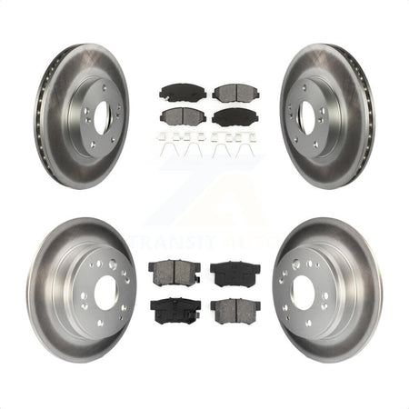 Front Rear Coated Disc Brake Rotors And Semi-Metallic Pads Kit For 2003-2011 Honda Element KGS-100762 by Transit Auto