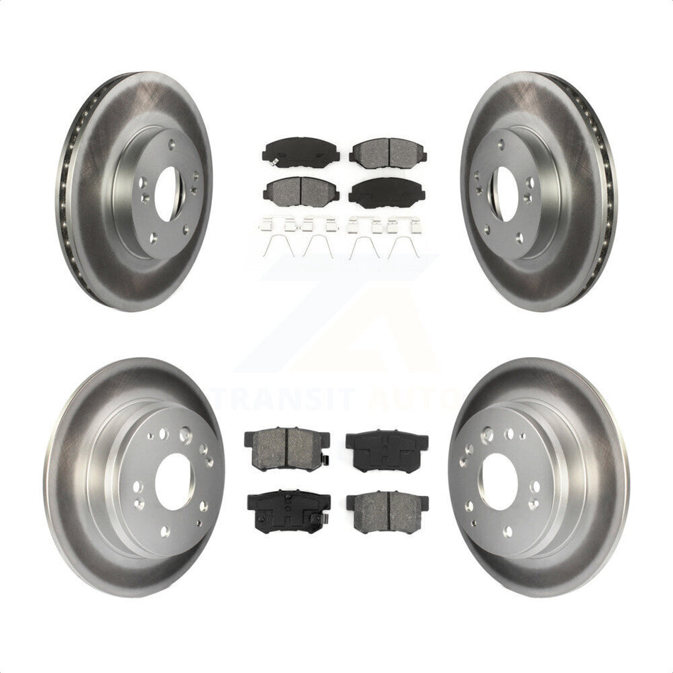 Front Rear Coated Disc Brake Rotors And Semi-Metallic Pads Kit For 2003-2011 Honda Element KGS-100762 by Transit Auto