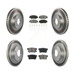 Front Rear Coated Disc Brake Rotors And Semi-Metallic Pads Kit For Honda Civic Acura ILX KGS-100763