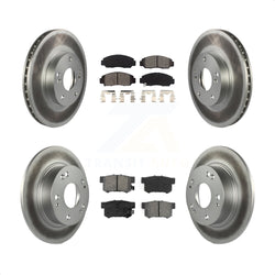Front Rear Coated Disc Brake Rotors And Semi-Metallic Pads Kit For Honda Accord KGS-100766