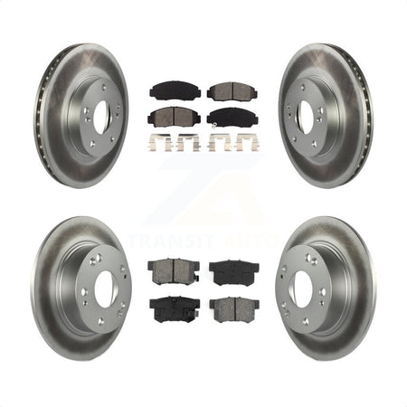 Front Rear Coated Disc Brake Rotors And Semi-Metallic Pads Kit For Honda Accord KGS-100766 by Transit Auto