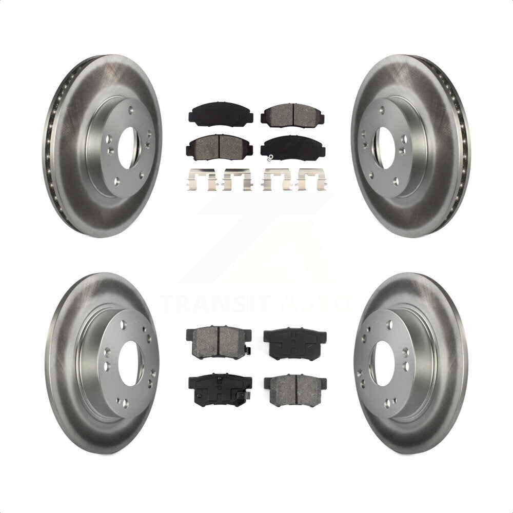 Front Rear Coated Disc Brake Rotors And Semi-Metallic Pads Kit For Acura CSX KGS-100767 by Transit Auto